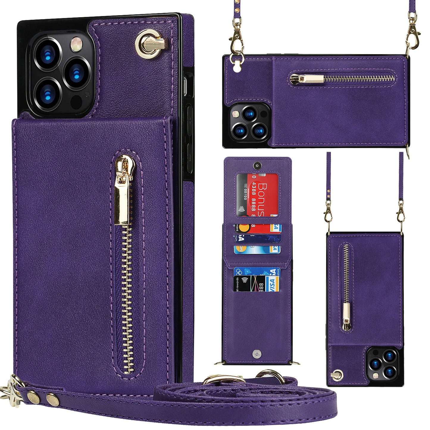 Crossbody Phone Case with Zipper Pocket | Wallet & Lanyard Cover