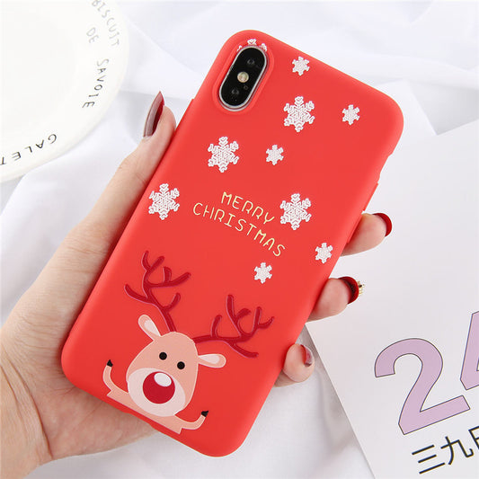 Semi-Transparent Frosted Christmas Phone Case | Seasonal Matte Design