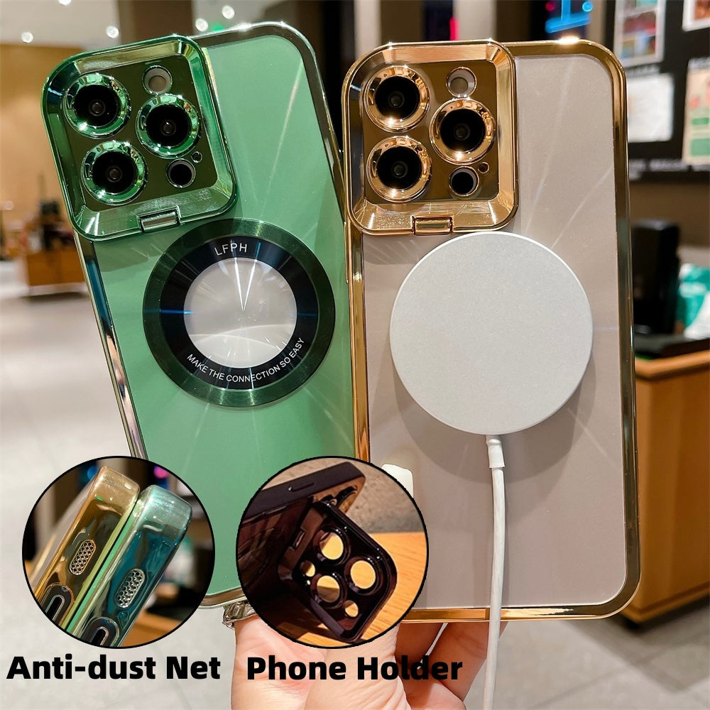 Luxury Electroplated CD Pattern Magsafe Case for iPhone 14 13 12 Pro Max