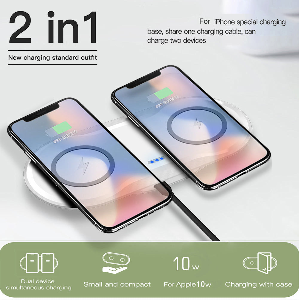 Fast Wireless Charger for Two Phones | Dual Device Charging Pad
