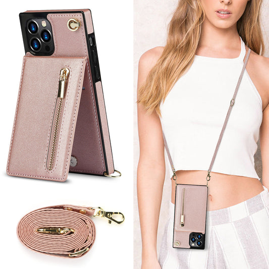 Crossbody Phone Case with Zipper Pocket | Wallet & Lanyard Cover