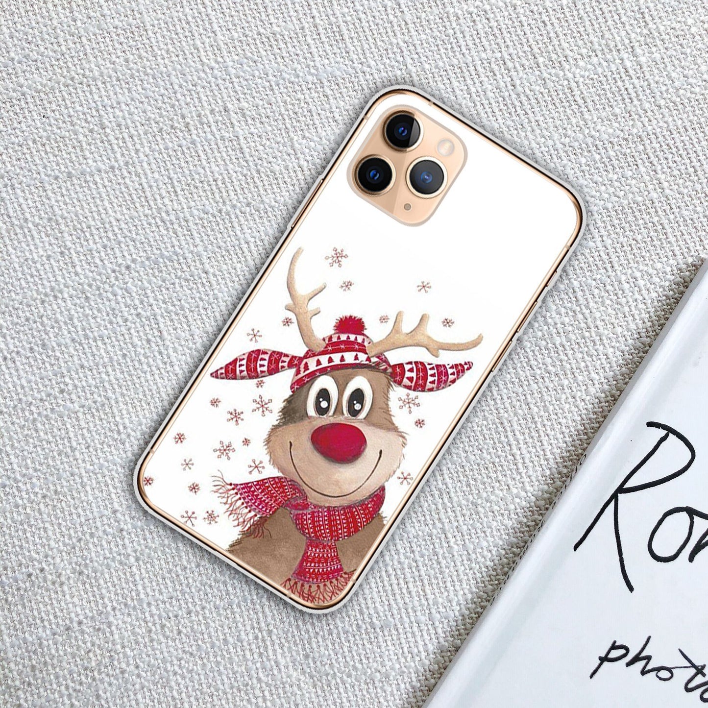 Clear Merry Christmas Phone Case | Minimalist Seasonal Design Cover