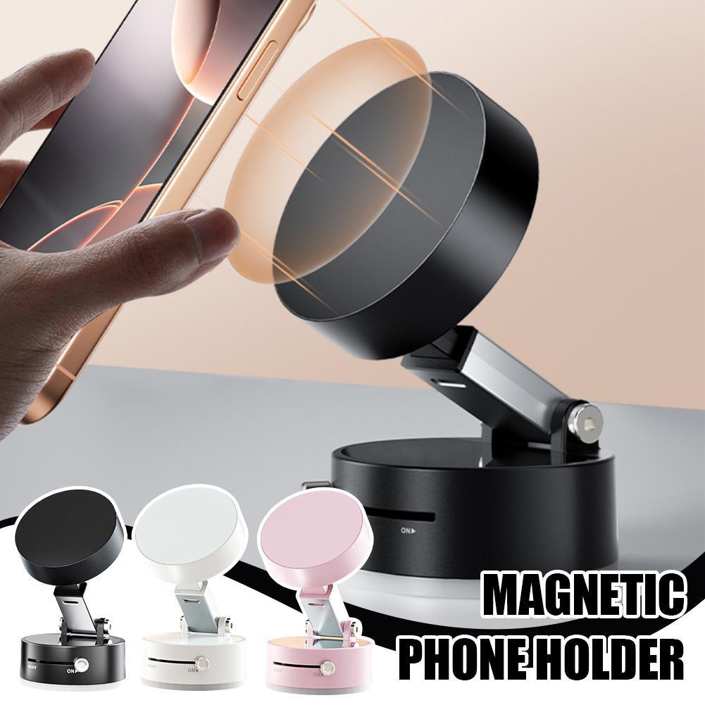 Universal Magnetic Suction Cup Car Phone Holder | Foldable Design for Hands-Free GPS
