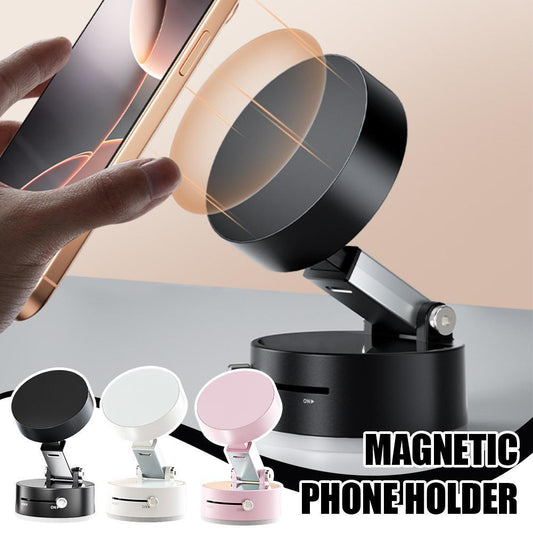 Universal Magnetic Suction Cup Car Phone Holder | Foldable Design for Hands-Free GPS
