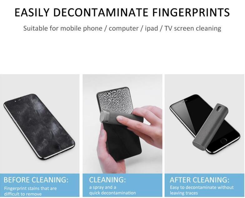 Portable 2-in-1 Phone/PC Screen Cleaner Kit | Microfiber Cloth Set