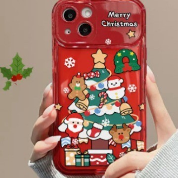 Stylish Christmas Mirror Phone Case | Protective Flip Cover & Viewing Stand