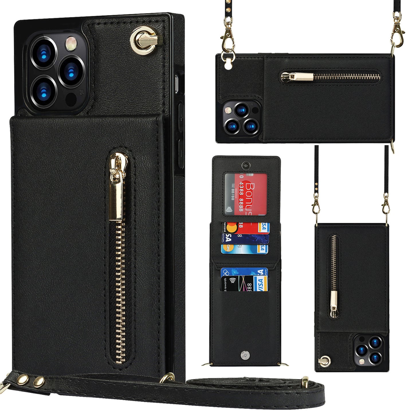 Crossbody Phone Case with Zipper Pocket | Wallet & Lanyard Cover