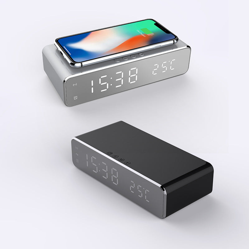 Electric Alarm Clock Table Decor | Digital Despertador with Wireless Fast Charger