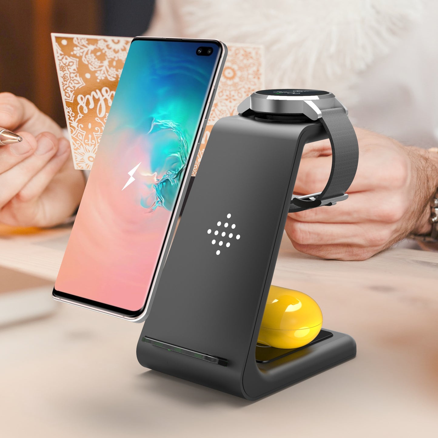 Universal 3-in-1 Wireless Charging Station | Fast Quick Charge Phone Holder Dock