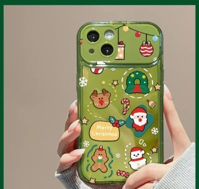Stylish Christmas Mirror Phone Case | Protective Flip Cover & Viewing Stand