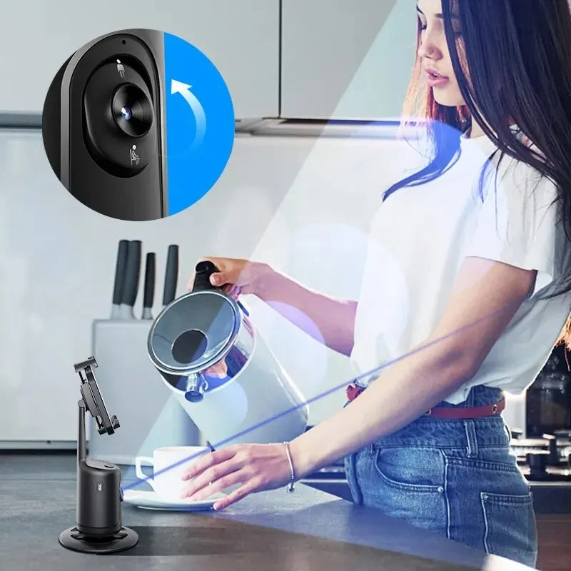 AI Smart Gimbal Stabilizer Tripod | 360 Auto Face Tracking Phone Holder
