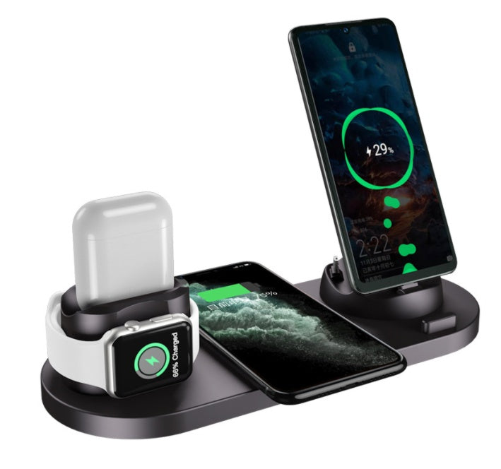 Fast Charging Pad for Phone & Watch | Wireless 6-in-1 Charging Dock