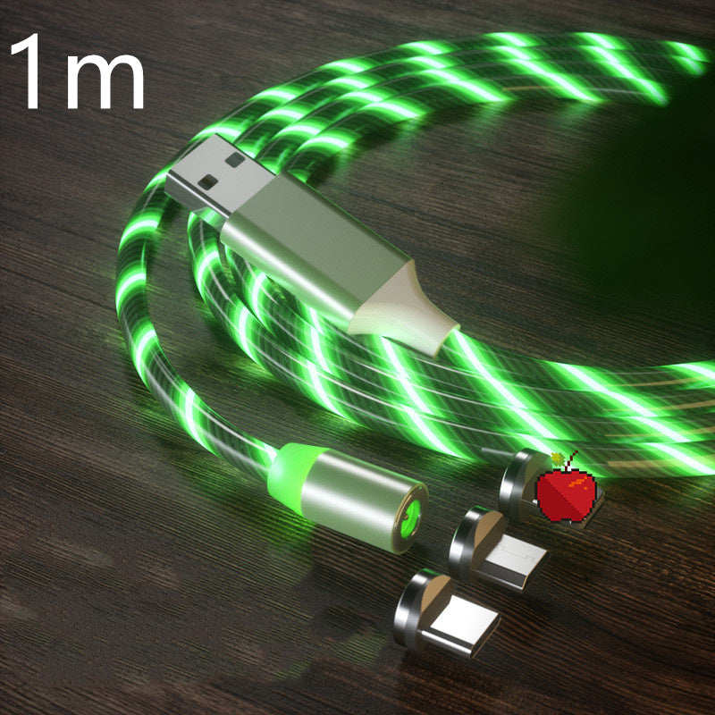 LED Streamer Magnetic Fast Charging Cable | Micro USB, Type-C & Lighting Charger