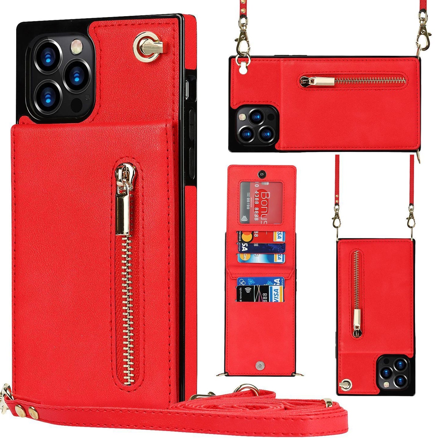 Crossbody Phone Case with Zipper Pocket | Wallet & Lanyard Cover