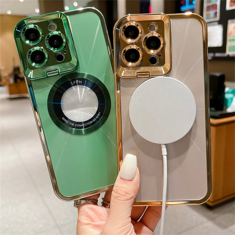 Luxury Electroplated CD Pattern Magsafe Case for iPhone 14 13 12 Pro Max