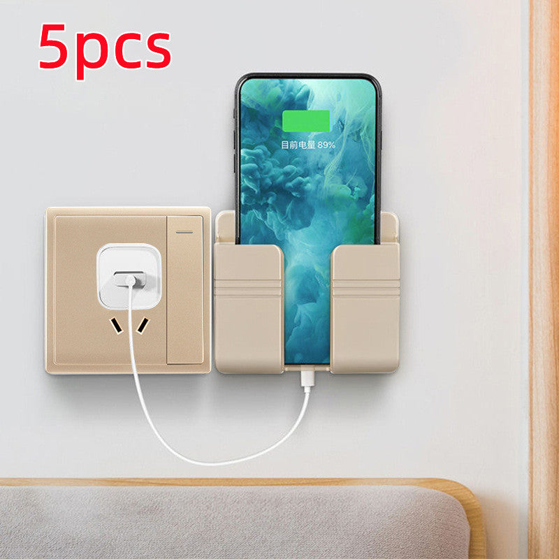 Wall-Mounted Phone Charging Holder | Sticky, Punch-Free Storage Box