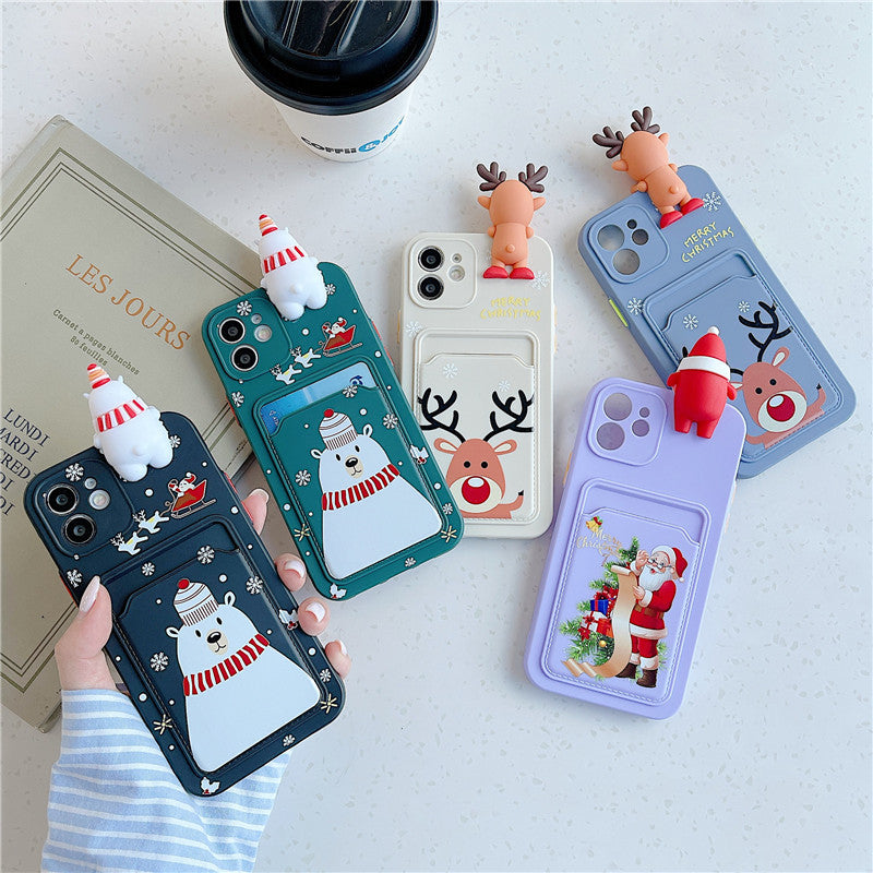 Christmas Card Holder Phone Case | Festive Wallet Soft Protective Cover