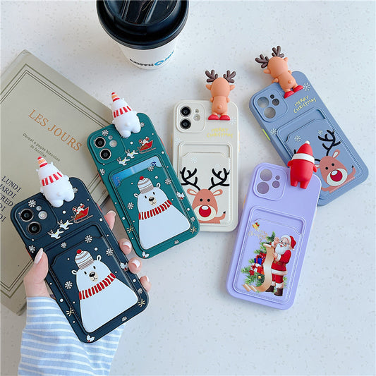 Christmas Card Holder Phone Case | Festive Wallet Soft Protective Cover