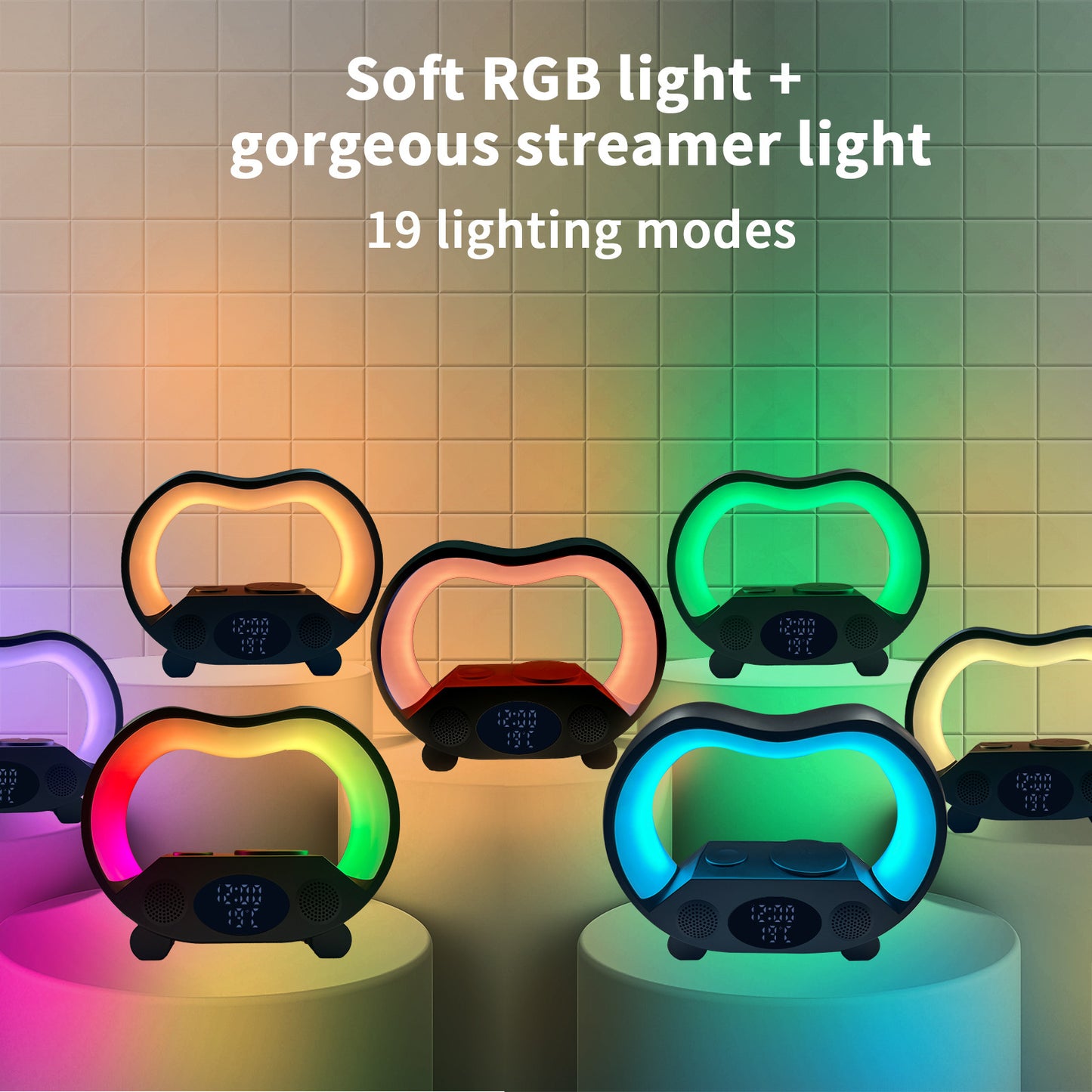 Intelligent 6-in-1 Ambient LED Lamp | Bluetooth Speaker, Wireless Charger & Remote Night Light