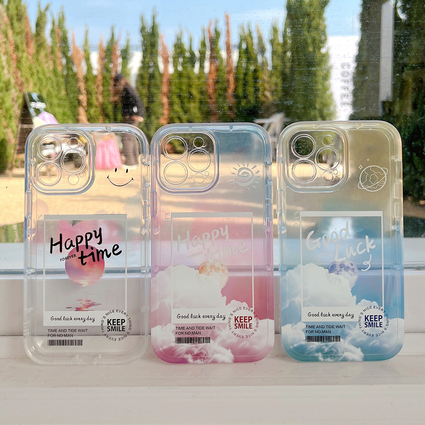 Aesthetic Transparent Cloud Letter Phone Case | Gradient Soft Cover for iPhone 11-14