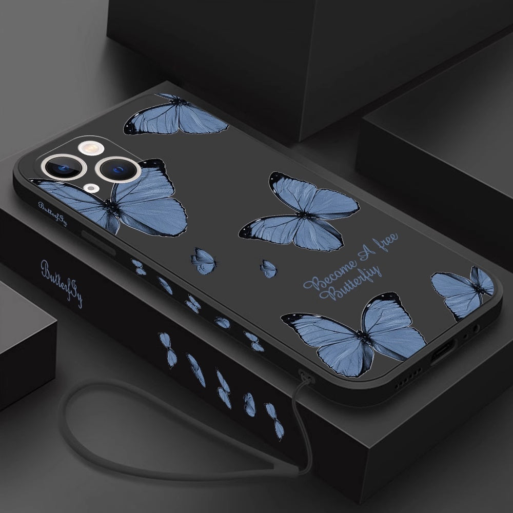Elegant Butterfly Phone Case for iPhone 14, 13, 12, 11 Pro Max