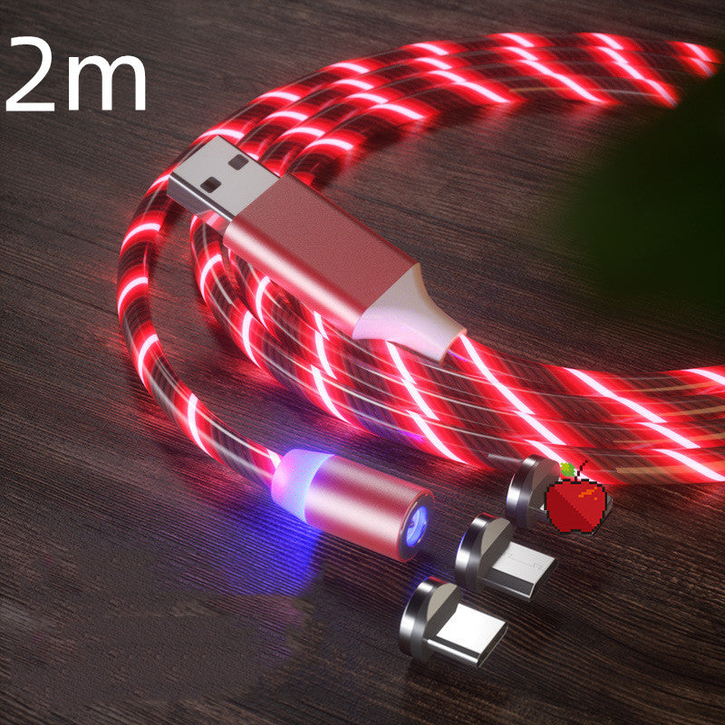 LED Streamer Magnetic Fast Charging Cable | Micro USB, Type-C & Lighting Charger