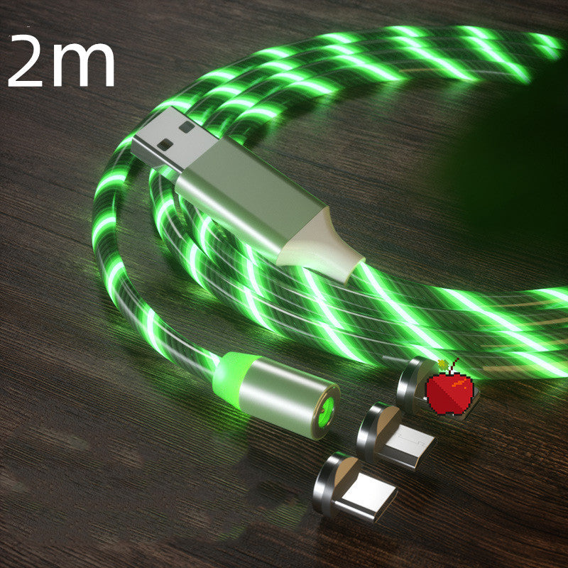 LED Streamer Magnetic Fast Charging Cable | Micro USB, Type-C & Lighting Charger