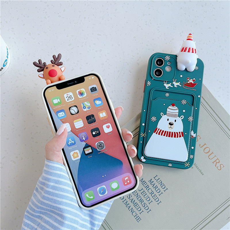 Christmas Card Holder Phone Case | Festive Wallet Soft Protective Cover
