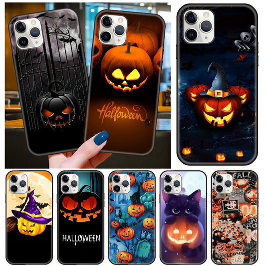 Festive Jack O' Lantern Cat Phone Case | Fun Halloween Design Cover