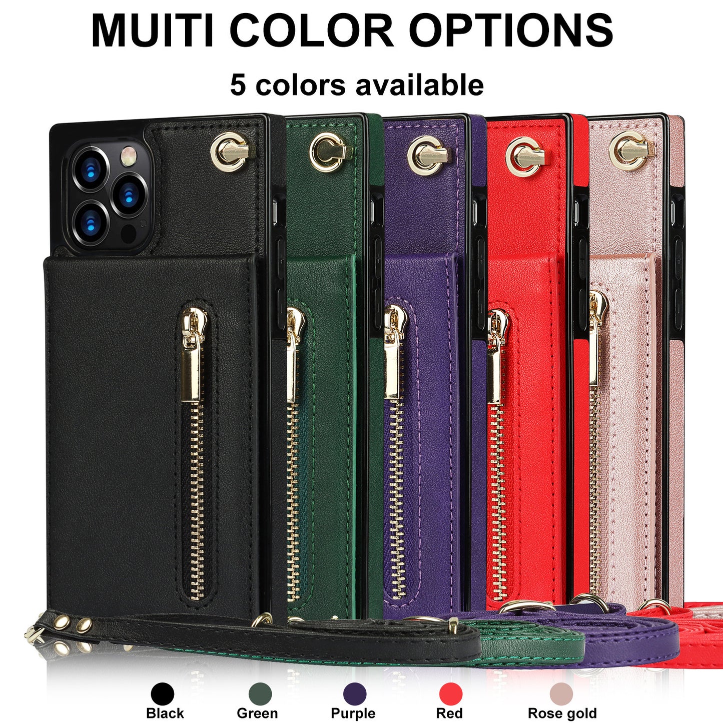 Crossbody Phone Case with Zipper Pocket | Wallet & Lanyard Cover
