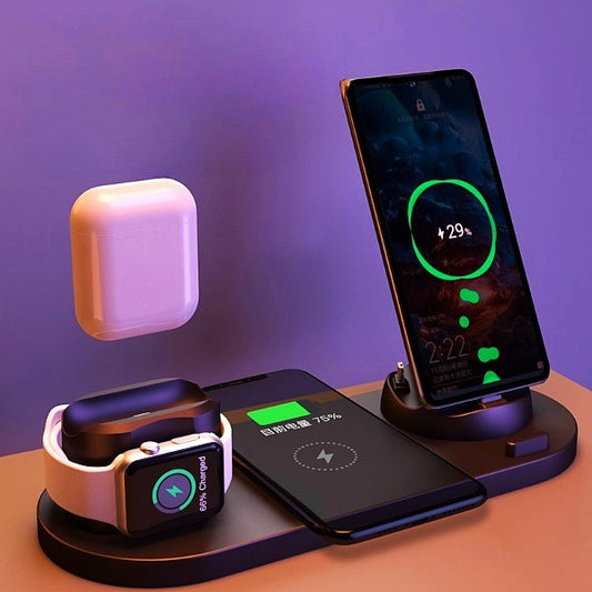 Fast Charging Pad for Phone & Watch | Wireless 6-in-1 Charging Dock